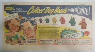 Listerine Toothpaste Ad: Collect Dog Heads Premium From 1940 