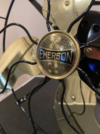 Vintage Emerson Brass Blade Fan,  Model 29646,  Restored