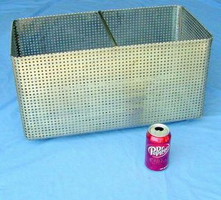 Large Brushed Stainless Steel Basket Industrial Steampunk