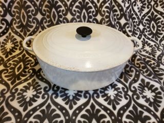Vintage Le Creuset Cast Iron Enamel Oval French Oven " 35 " Roaster 14 " ×11 "