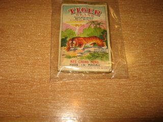 Vintage Tiger Brand Firecracker Fireworks Label 1 1/2 " 16 Macau