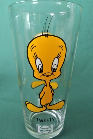 Set of 3 vintage Looney Tunes drinking glasses Tweety Sylvester Daffy/Pepsi 3