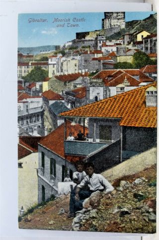 United Kingdom Gibraltar Moorish Castle Town Postcard Old Vintage Card View Post