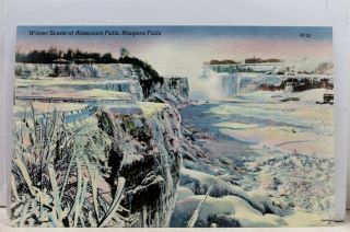 Canada Ontario Niagara Falls American Winter Postcard Old Vintage Card View Post