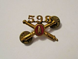 Vintage U.  S.  Military Wwii 598 Field Artillery Infantry Division Pin Medal