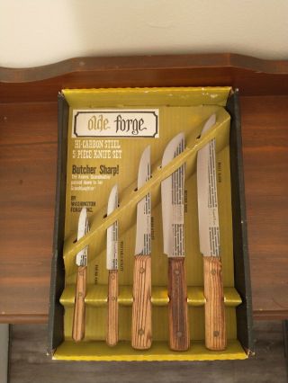 Forgecraft Olde Forge Knife Set.  Made In The Usa.  Set Of 5 Knives