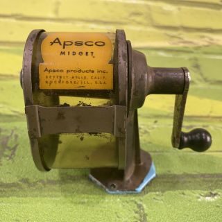 Vintage Antique Apsco Midget Automatic Pencil Sharpener Rockford,  Ill U.  S.  A.