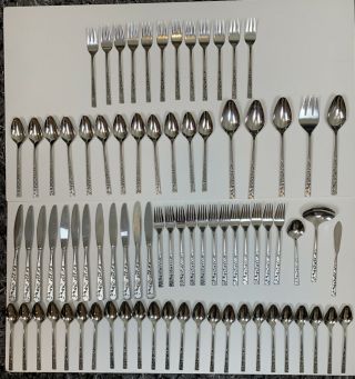 Roger Bros 1847 Navaho Stainless Flatware Mid Century Mcm 12 Pc Place Setting,