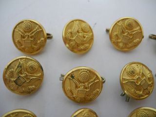 Set of 16 Vintage WWII US Army 16mm Dress Uniform Buttons,  WATERBURY 2