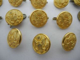 Set of 16 Vintage WWII US Army 16mm Dress Uniform Buttons,  WATERBURY 3