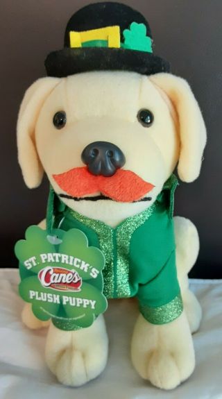 2020 St.  Patrick’s Day Raising Cane’s Plush Dog Nwt Limited Edition