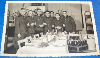 Rare Ww2 German Photo: Elite Soldiers Celebrate Christmas