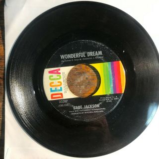 Bart Jackson Wonderful Dream / Dancing Man Rare Northern Soul 7 " Vinyl Record