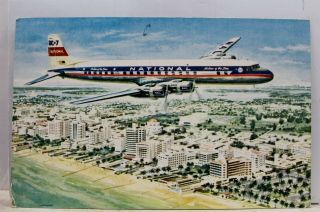 Ad National Airlines Dc - 7 Star Postcard Old Vintage Card View Standard Souvenir