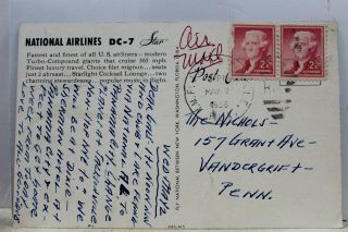 Ad National Airlines DC - 7 Star Postcard Old Vintage Card View Standard Souvenir 2