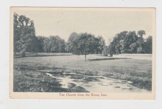Great Old Card Iver Church From The River Around 1910 Buckinghamshire Uxbridge