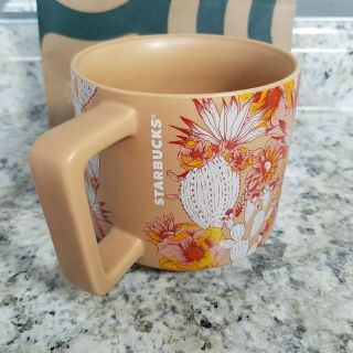 Starbucks Mug 14 oz Coffee Tea Stackable Pink Cactus Flower Ceramic 3