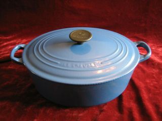 Le Creuset 29 Cast Iron Blue Oval Dutch Oven 4 Quart