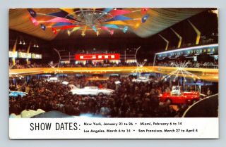 Postcard General Motors Motorama 1954 Show Dates Advertising Card Old Cars