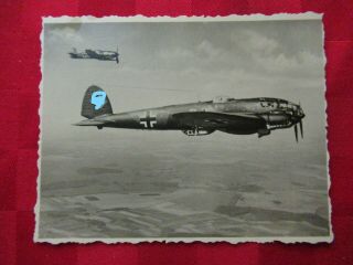 Wwii German Photo Combat Soldiers Commercial Shot He111,  Bf109
