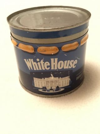 Vintage 1940 White House Nut Brown Salted Peanuts Tin Can Boston Mass.