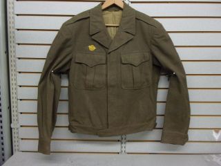Wwii U.  S.  Army Uniform Wool Jacket 38l Vintage Military Olive Drab