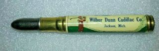 Old Wilbur Dunn Cadillac Co.  Jackson,  Michigan Advertising Bullet Pencil Golfer