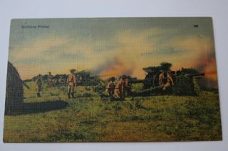 Vintage Post Card Artillery Firing Very Old