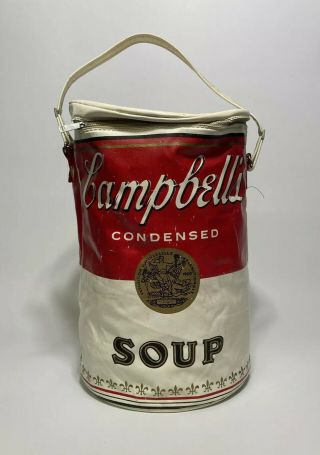 Vintage Andy Warhol Campbell’s Soup Vinyl Bag/purse/case/lunch Pail
