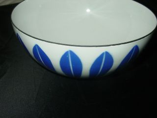 Cathrineholm Lotus Art Blue Bowl 7 " Enamel Mid Century Retro Eames Danish Modern