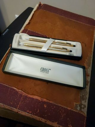 Vintage CROSS 10k Gold Filled Pen & Pencil - Edward Jones in Case - 3