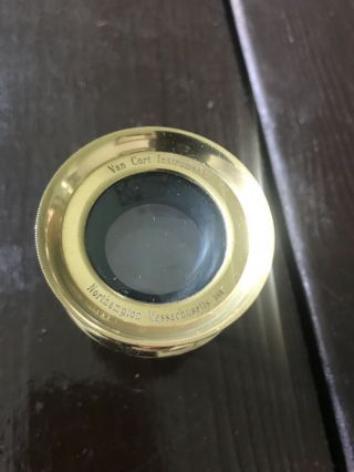 Vintage Brass Van Cort Instruments Desk Top Magnifying Lens Glass Map Loupe
