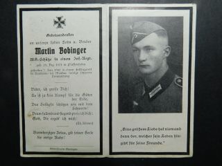 Ww2 German Death Card; Died In Hospital By Moscow.  - - 509