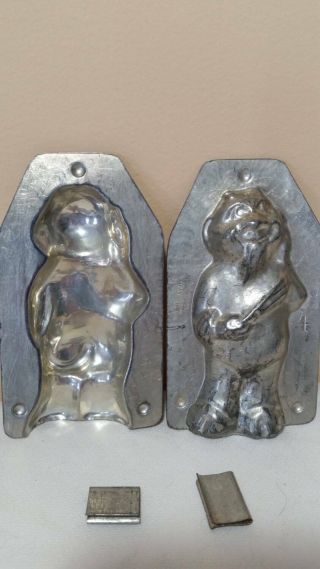 Two Part Devil Chocolate Moldmarked No.  4 Metal Authentic