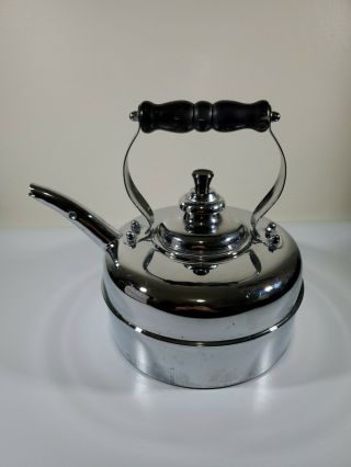 Simplex Patent Tea Kettle Kensington Chrome Plated Copper Whistling England