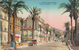 Carte Postale Ancienne Old Postcard HyÈres Av Gambetta Timbrée 1937