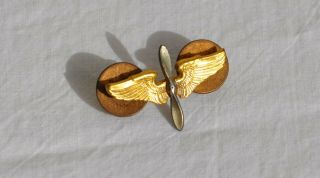 Vintage Wwii Us Army Air Force Officer Propeller Wings Military Corps Pin Ww2