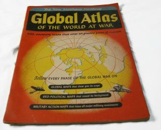 1943 Global Atlas Of The World At War Wwii Matthew Northrup 10 - 3/8 X 13 - 3/4 Inch
