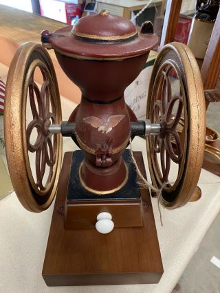 Vintage Wagon Wheels Grinder Coffee Mill Bean 2 - Wheel Cast Iron
