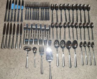 Pfaltzgraff Providence Stainless Steel 18/8 Flatware 70 Pc Set Almost 12 Service