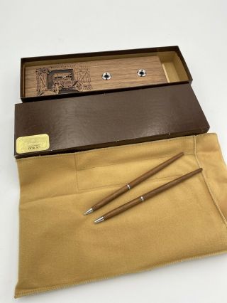 Vintage Hallmark Pen And Pencil Set Laser Engraved Desk Set Holder