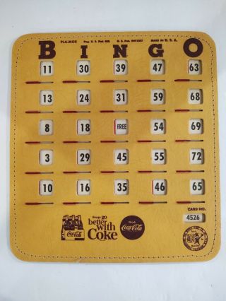 Vintage Coca Cola Bottling Co Bingo Card,  Things Go Better With Coke 1960s Rare