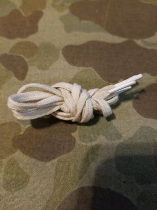 Wwii 24 " White Shoe Strings Dress Uniform Usmc Marine Usn Navy Foot Locker Ww2
