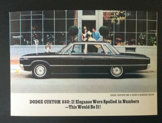 1965 Advertising Postcard Car Dodge Custom 880 Sedan - Old Vintage Stock