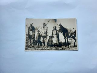 Old Postcard Western Canadian Indian Family