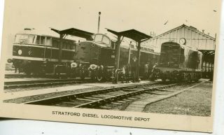 Uk Stratford London - Diesel Locomotive Depot Old Real Photo Postcard