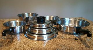 Vintage 7 Piece Townecraft Chef ' s Ware T - 304 Multicore Waterless Cookware Set 2