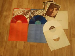 The Beatles,  Red Blue White Album Capitol Lp Colored Vinyl W Pics 33 1/3 Rpm