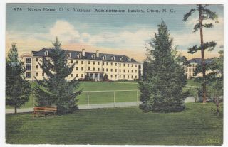 Old Postcard Of Nurses Home U.  S.  Veterans Facility Oteen North Carolina Usa