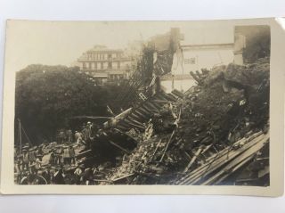 Old Antique Chinese Earthquake? Collapsed Building Disaster Postcard China